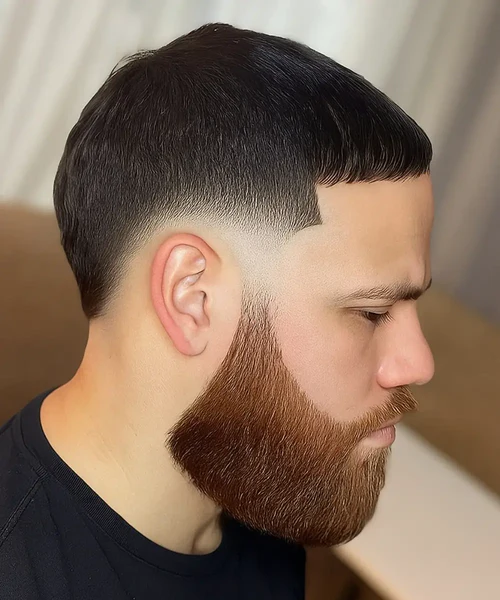 Skin fade and beard trim at Hamilton barber shop